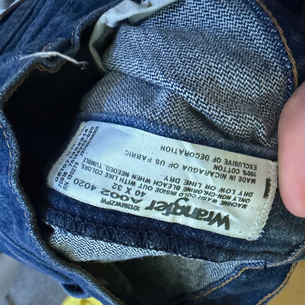Wrangler Cowboy Cut Original Fit Jeans 40x32 Indigo Blue Denim 13MWZPW Mens - Picture 5 of 6
